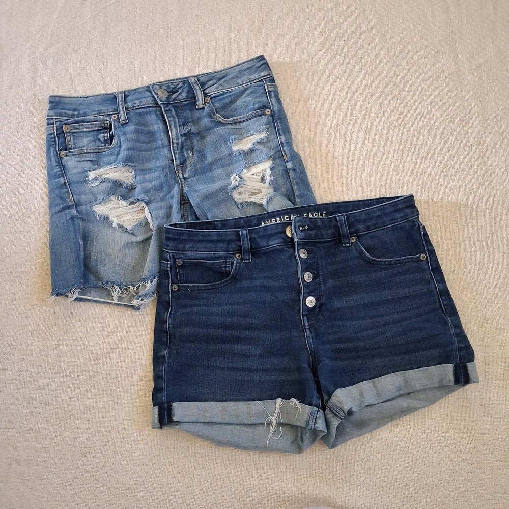 aeo 2 midi shorts women's 12 American eagle denim